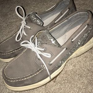Grey Sperrys w/ Sequins